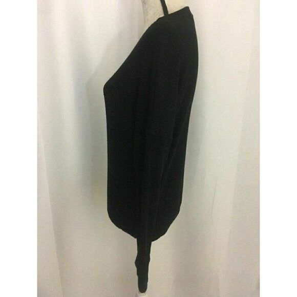 Splendid Womens Solid Black Long Sleeve Cold Shoulder Sweater Top Xs - Picture 3 of 6